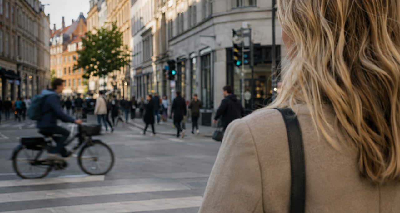 Employees on their way to work in central Copenhagen